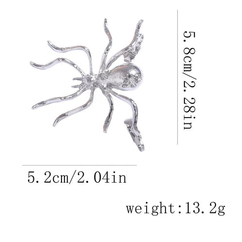 Spider Ear Cuff Alloy Clip On Earrings Punk Street Style Jewelry for Women 2 Set 07FC0E-D4 - KOEEK