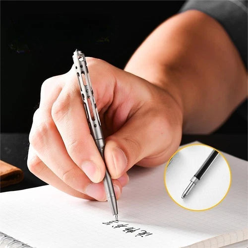 Titanium Mini Ballpoint Pen Portable Writing Pen Keychain EDC Multifunction Gift 07FC0E-D4 - KOEEK