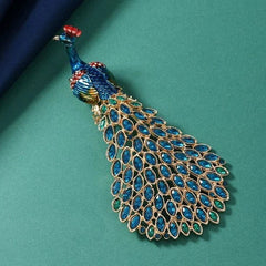 Peacock Phoenix Brooch Vintage Rhinestone Pin Coat Jacket Jewelry Accessory 07FC0E-D4 - KOEEK