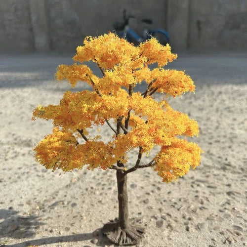 Autumn Wire Tree Model with Base DIY Diorama Military Scenery Orange Yellow 07FC0E-D4 - KOEEK