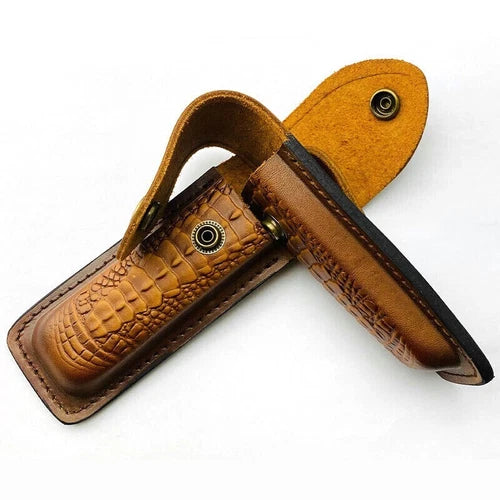 Hot HAND MADE PURE COW LEATHER SHEATH FOR 5" FOLDING KNIFE & OTHER EDC TOOLS 07FC0E-D4 - KOEEK