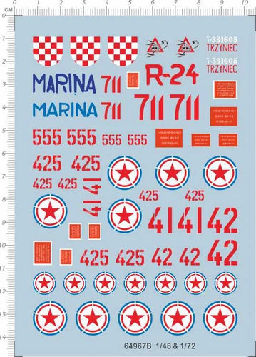 1/48 1/72 Mikoyan-Gurevich MiG-15bis Fagot-B Fighter Mdoel Kit Water Slide Decal 07FC0E-D4 - KOEEK