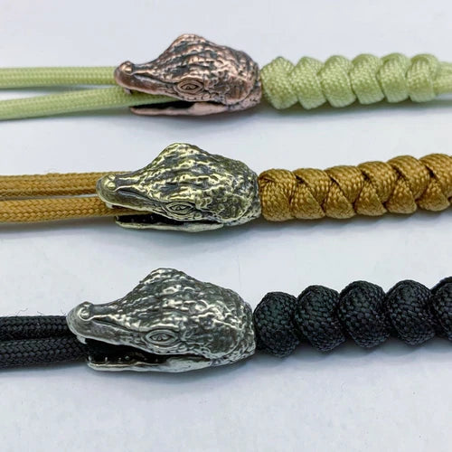Crocodile Head Brass Bead Parachute Cord Knife Lanyard Pendant DIY Accessories 07FC0E-D4 - KOEEK