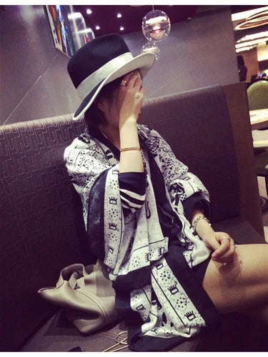 Ethnic Print Cotton Linen Scarf Shawl Wrap Large Cover for Summer Beach Sun 07FC0E-D4 - KOEEK