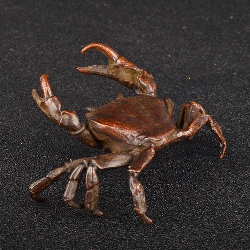 Chinese Collectible Old Pure Copper Handwork Antique Crab Little Ornament Statue 07FC0E-D4 - KOEEK