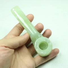 Natural Green Jade Gemstone Carved Straight Pipe Smoking Tobacco Cigarette Pipes 07FC0E-D4 - KOEEK