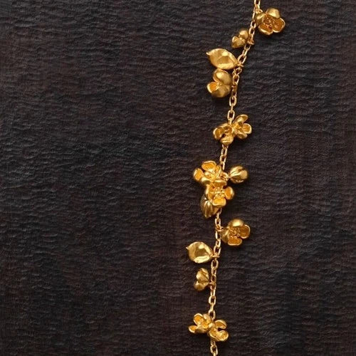 Gold Plated Osmanthus Bracelet Chinese Style Vintage  Wrist Jewelry Gift 07FC0E-D4 - KOEEK
