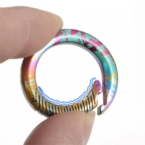 HotMulticolor Titanium Alloy Circle Carabiner Keychain Clip CarabinerClipEDCGift 07FC0E-D4 - KOEEK