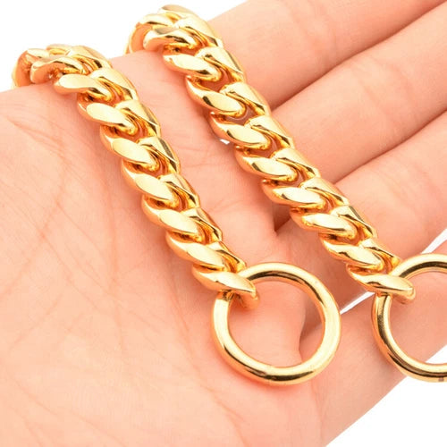 4 Colors 10mm Pet P Choke Chain Training Dog Collar Stainless Steel Dog Supplies 07FC0E-D4 - KOEEK