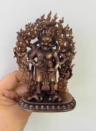 12CM Copper Statue White Mahakala Buddha Decoration Collection 07FC0E-D4 - KOEEK