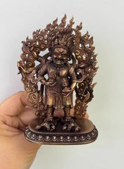 12CM Copper Statue White Mahakala Buddha Decoration Collection 07FC0E-D4 - KOEEK