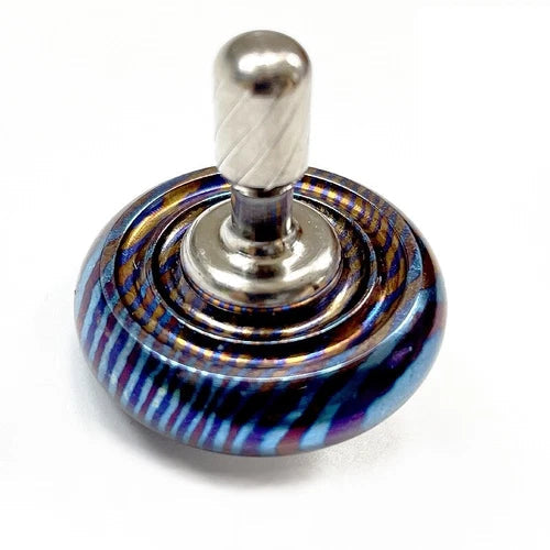 EDC Titanium Damascus Spinning Top Multicolor Desktop Fidget Toy High End Gift 07FC0E-D4 - KOEEK