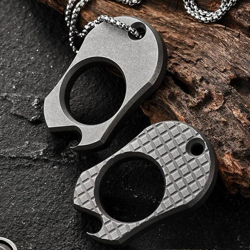 1pcs EDC Titanium Bottle Opener Keychain Necklace Pendant Outdoor Multi Tool 07FC0E-D4 - KOEEK