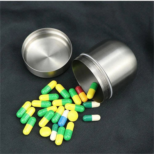 Hot EDC Titanium Waterproof Pill Holder Organizer Container Tea Storage Box 07FC0E-D4 - KOEEK