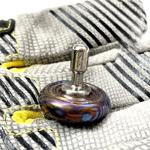EDC Titanium Damascus Spinning Top Multicolor Desktop Fidget Toy High End Gift 07FC0E-D4 - KOEEK