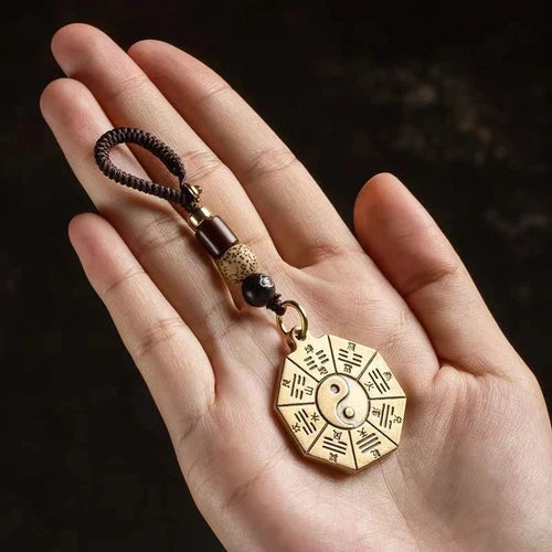 Five Elements Bagua Fu Yin Yang Talisman Pendant Mascot Keychain 07FC0E-D4 - KOEEK