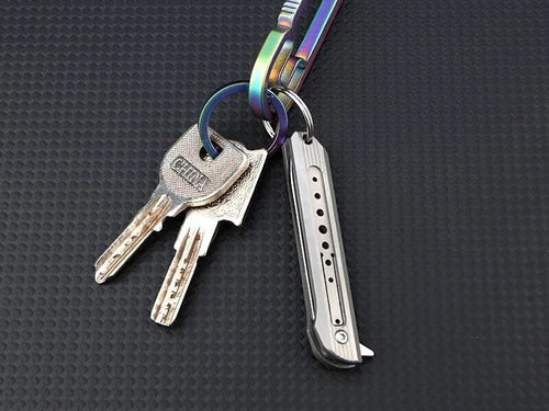 Titanium Alloy Pocket Folding Knife D2 Steel Blade Outdoor EDC Keychain Tool 07FC0E-D4 - KOEEK