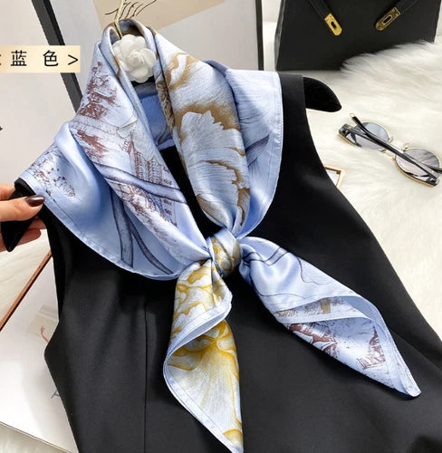 Silk Mulberry Scarf Neckerchief petals Print Square Shawl Bandanna 35'' 07FC0E-D4 - KOEEK