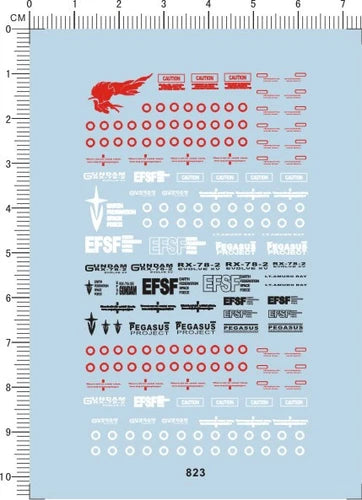 Super Detail Up HG 1/144 Scale RX-78-2E GDM Model Kit Water Slide Decal 07FC0E-D4 - KOEEK
