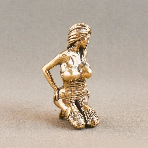 Brass Female Figurine Desktop Ornament Metal Art Sculpture Office Decor 07FC0E-D4 - KOEEK