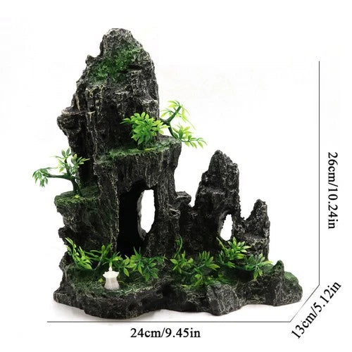 Large Resin Aquarium Mountain Rock Decoration Cave for Fish Tank Landscaping 07FC0E-D4 - KOEEK