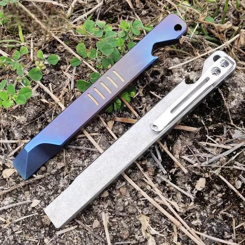 Titanium Pry Bar Crowbar Bottle Opener EDC Pocket Multi Tools Keychain Crowbar 07FC0E-D4 - KOEEK