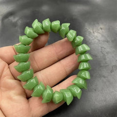 Jade Ingot Bracelet Green Ingot Luck Bead Bracelet 07FC0E-D4 - KOEEK