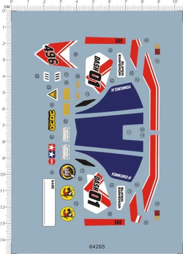 Mini 4wd Super Emperor Dash 01 496 Racing Sports Car Model Markings Water Decal 07FC0E-D4 - KOEEK