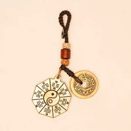 Five Elements Bagua Fu Yin Yang Talisman Pendant Mascot Keychain 07FC0E-D4 - KOEEK