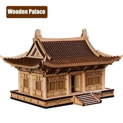 3D DIY Wooden House Chinese Traditional Puzzle with Light Building 07FC0E-D4 - KOEEK