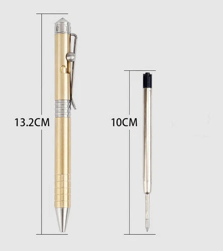 Brass+Stainless Steel Pocket Ball Pen Ballpoint Pen Office Signature Outdoor EDC 07FC0E-D4 - KOEEK
