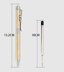 Brass+Stainless Steel Pocket Ball Pen Ballpoint Pen Office Signature Outdoor EDC 07FC0E-D4 - KOEEK