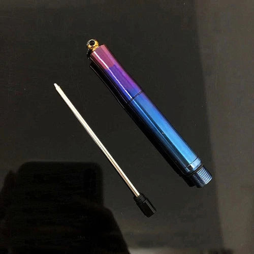 EDC Short Titanium Alloy Pen Portable Keychain Ballpoint Emergency Tool EDC Pen 07FC0E-D4 - KOEEK