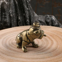 Solid Brass Dog Figurine Small Statue Home Ornament Figurines Collectibles 07FC0E-D4 - KOEEK