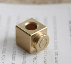 Brass + Red Copper Knife Bead Key Chain Parachute Cord Bead Pendant LanyardEDC 07FC0E-D4 - KOEEK