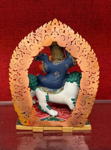15CM Copper Statue Painted Dorje Legpa Protector Buddha Handicrafts Collection 07FC0E-D4 - KOEEK