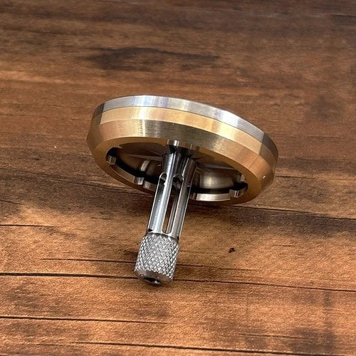 Titanium Brass Spinning Top Desktop Spinner Gyro Fidget Toy Glow in the Dark EDC 07FC0E-D4 - KOEEK