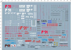 1/100 MG FORMULA 91 F91 GDM Figure SNRI V.S.B.R. 17-01 Marking Water Slide Decal 07FC0E-D4 - KOEEK