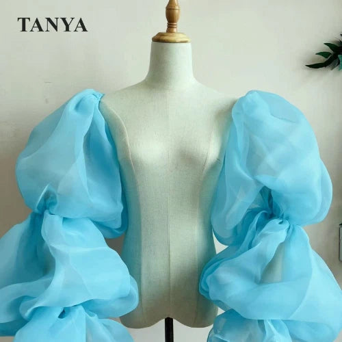 RED Organza Puffy Detachable Sleeve Wedding Party Length Gloves Accessories 07FC0E-D4 - KOEEK