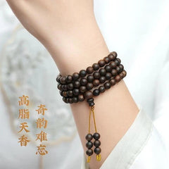 Vietnam Agarwood 108 Bead Bracelet 6mm Natural Mala Unisex Jewelry 07FC0E-D4 - KOEEK