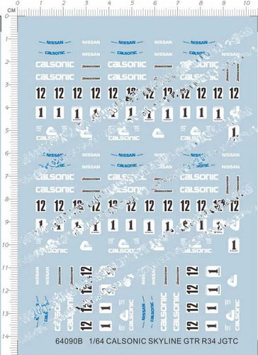 Detail Up 1/64 Skyline GTR R34 Sport Racing Car Model Markings Water Slide Decal 07FC0E-D4 - KOEEK