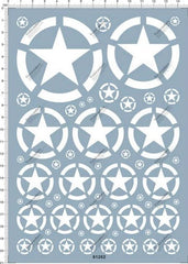 5-72mm Military Insignias US Panzer Tank vehicle White Star Water Slide Decal 07FC0E-D4 - KOEEK