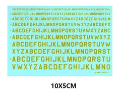Yellow Different Scale USSAAF FONTS 1-1 Uppercase Letter Model Water Slide Decal 07FC0E-D4 - KOEEK