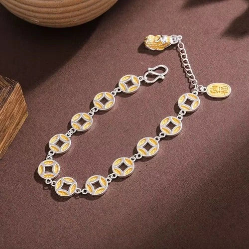 Wealth Pi Xiu Bracelet  Chinese Style Silver Plated Charm Bracelet 07FC0E-D4 - KOEEK