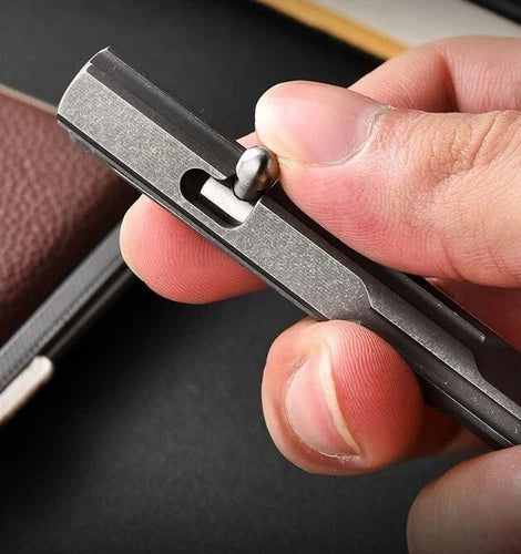 Titanium Bolt Action Ballpoint Pen EDC Pocket Pen Business Office Writing Gift 07FC0E-D4 - KOEEK