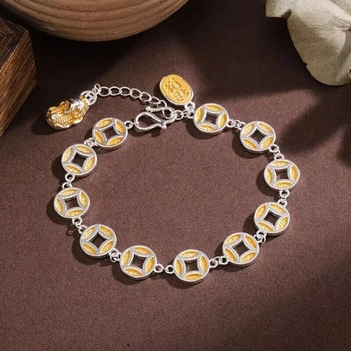 Wealth Pi Xiu Bracelet  Chinese Style Silver Plated Charm Bracelet 07FC0E-D4 - KOEEK