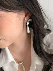 Iris Flower Drop Earrings Water Shape Studs Elegant Fashion Jewelry for Women 07FC0E-D4 - KOEEK