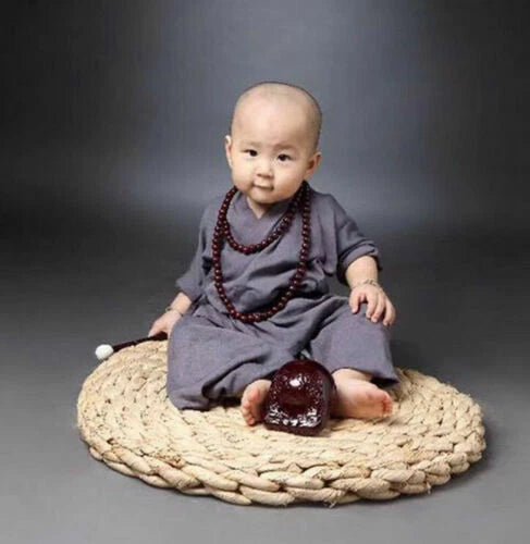Kid Child Shaolin Buddhist Monk Robe Boy Meditation Uniform Kung fu Suit Cute 07FC0E-D4 - KOEEK