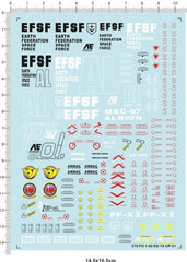 Super Detail Up 1:60 PG GDM RX-78 GP01 FB gp01fb Model Kit Water Slide Decal 07FC0E-D4 - KOEEK