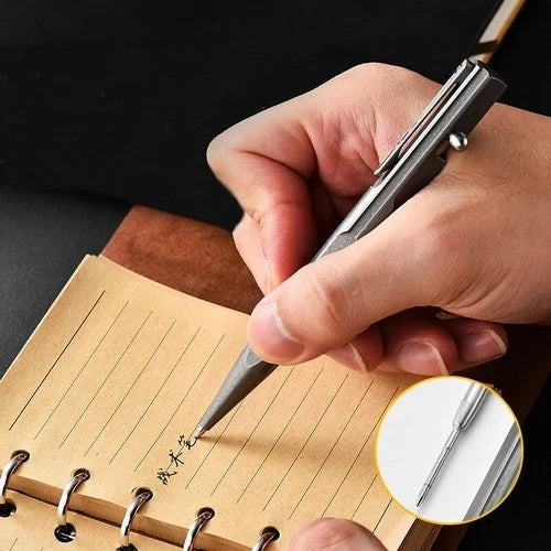 Titanium Bolt Action Ballpoint Pen EDC Pocket Pen Business Office Writing Gift 07FC0E-D4 - KOEEK
